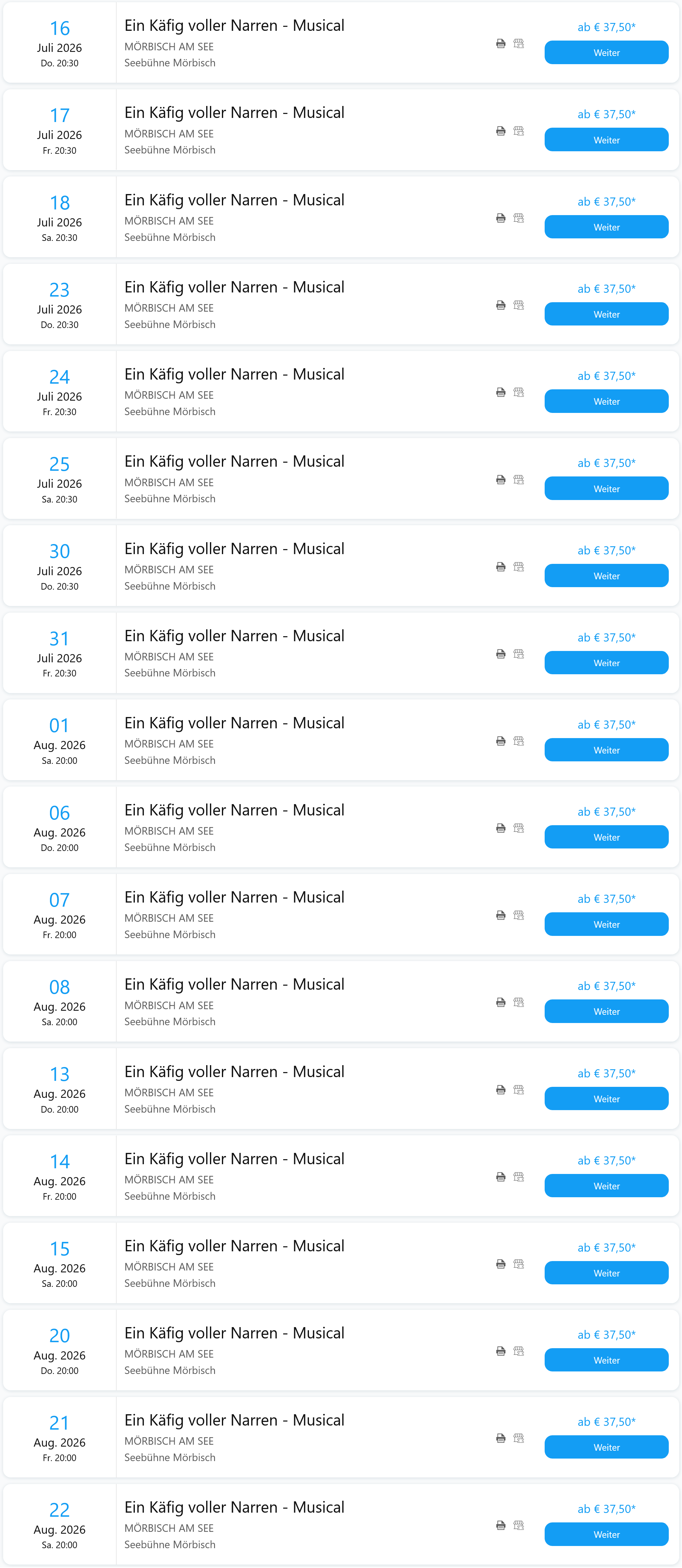 Seefestspiele Mörbisch 2026 Ein Käfig voller Narren